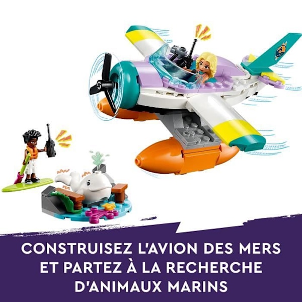 LEGO® Friends 41752 Sea Rescue vandflyver, flylegetøj med hvalfigur og minidukker Flerfärgad