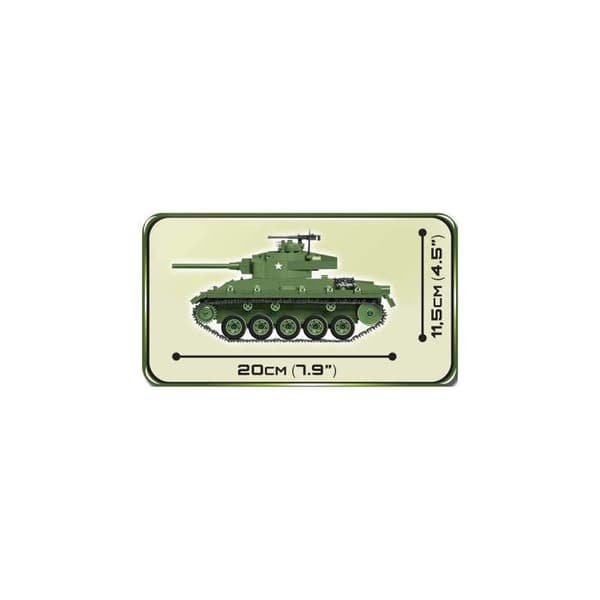 Byggespil - Cobi 2543 - M24 Chaffee Grön