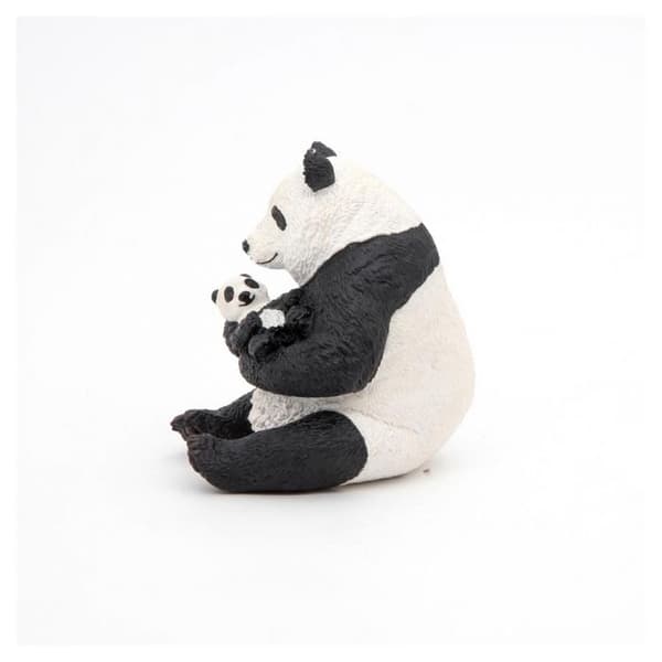 Panda sidder med sin baby - PAPO - 50196 Svartvitt