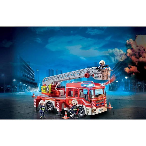 PLAYMOBIL 9463 Brandbil, Med roterande stege, City Action, från 4 år Blå, röd och vit