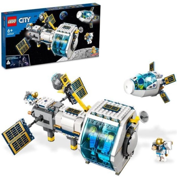 LEGO® 60349 City Lunar Space Station, NASA-inspireret sæt, rumlegetøj, med astronauter, børn i alderen 6 Flerfärgad