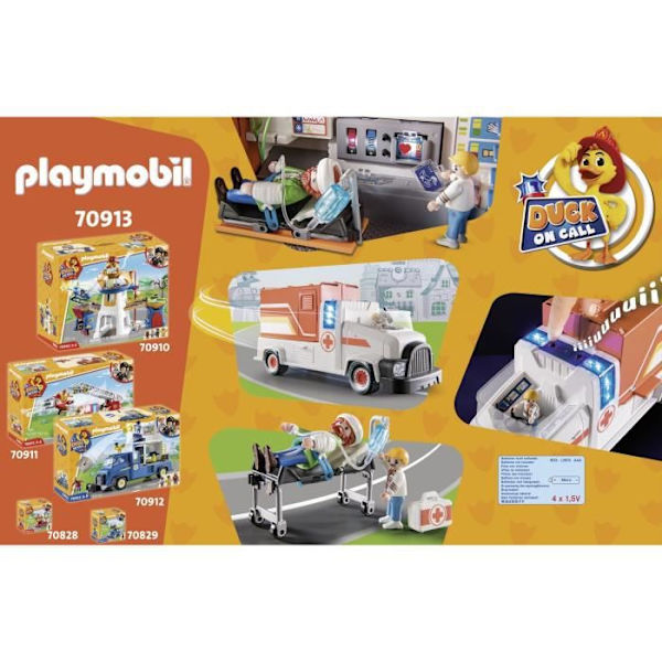 PLAYMOBIL - 70913 - AND ON CALL - Ambulance med medicinsk udstyr og lyd- og lyseffekter