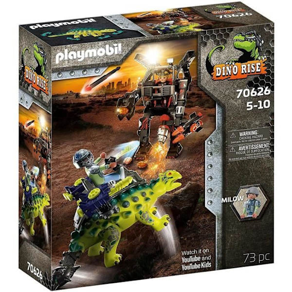 PLAYMOBIL - 70626 - Dino Rise - Saichania ja Robottisotilas - Mixed - 73 kpl Orange