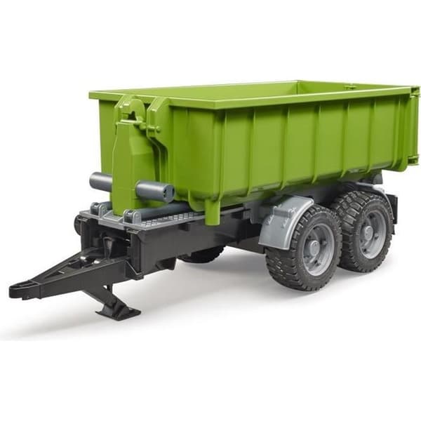 Container trailer til miniaturetraktor - BRUDER - Til børn fra 3 år - Udendørs brug - Grøn farve Grön