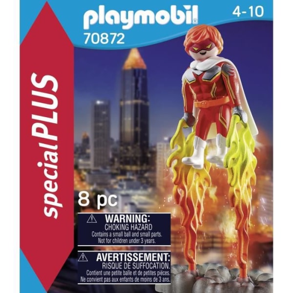 PLAYMOBIL - 70872 - Superhjältar - Flame- och eldklotstillbehör - Blandat - 4 år och uppåt Blå