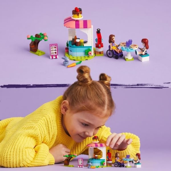 LEGO® Friends 41753 La Crêperie, kreativ leksak med kaninfigur, present till barn 6 år