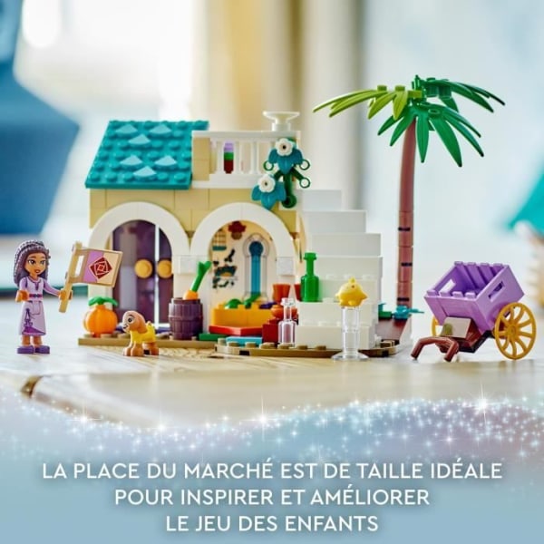 LEGO® Disney Wish 43223 Asha Rosasin kaupungissa, Asha-nukke, Valentinon vuohenlelu ja tähtihahmo, toiveelokuva Flerfärgad