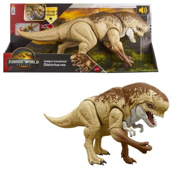 Jurassic World - Ledet figur Distortus rex Ultimativ kamp - 56 cm - JGB58