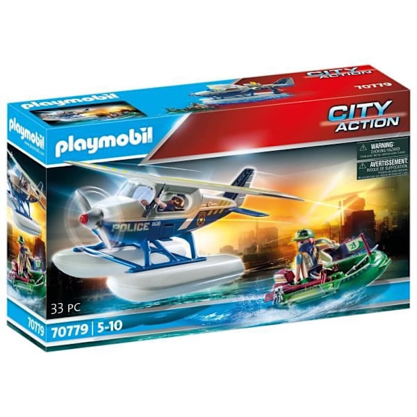 PLAYMOBIL - 70779 - Poliisivesilentokone ja rosvo - Sininen - Playmobil City Action - 33 kpl Blå
