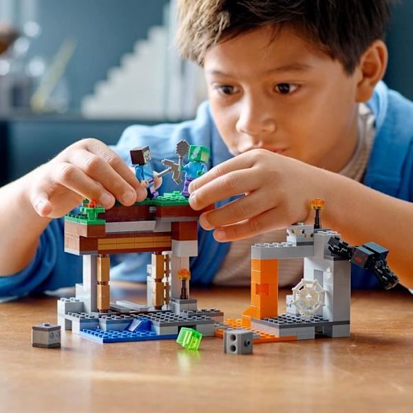 LEGO® Minecraft 21166 The Abandoned Mine Toy med Zombie Cave och Steve Minifigure Grön