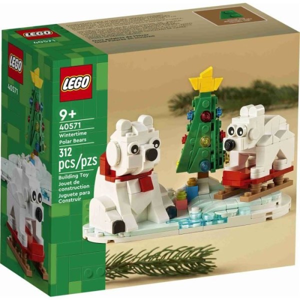 Lelu - LEGO - Jääkarhut talvella - 312 osaa - Joulukoristeita Vit