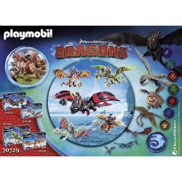 PLAYMOBIL - Dragon Racing - Fishlegs och Bulldog - 4 år gammal - Mixed - Barn
