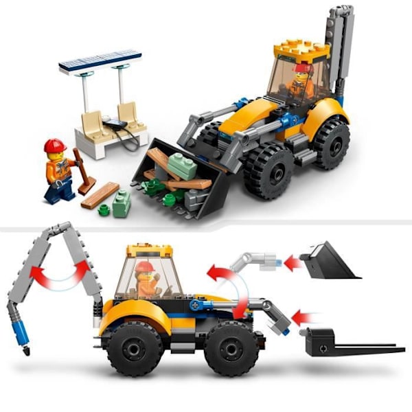 LEGO® City 60385 Bygggrävmaskin, Leksaksbyggnadsmaskin, Pojkar och Flickor 5 år Vit