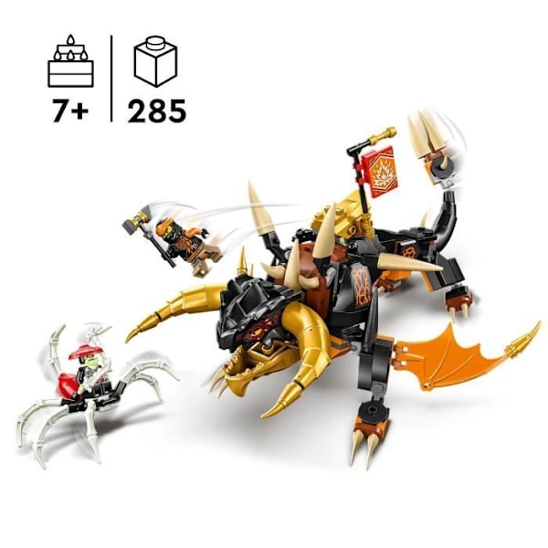 LEGO® NINJAGO 71782 Coles Jorddrage – Evolution, legetøj med 2 minifigurer Vit