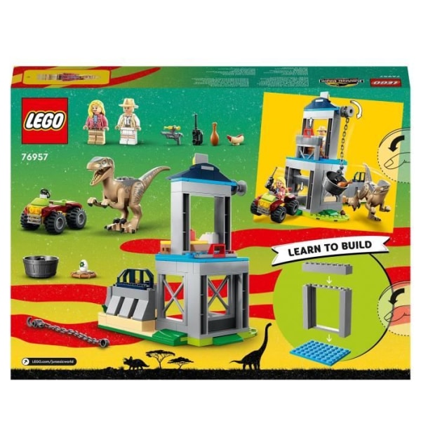 LEGO® Jurassic Park 76957 Velociraptor Escape Toy med dinosaurie och bil