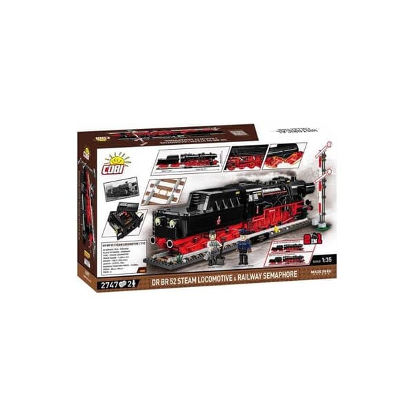 Damp Lokomotiv - COBI - DR BR 52 - Sort - 200 dele - Byg selv Svart röd