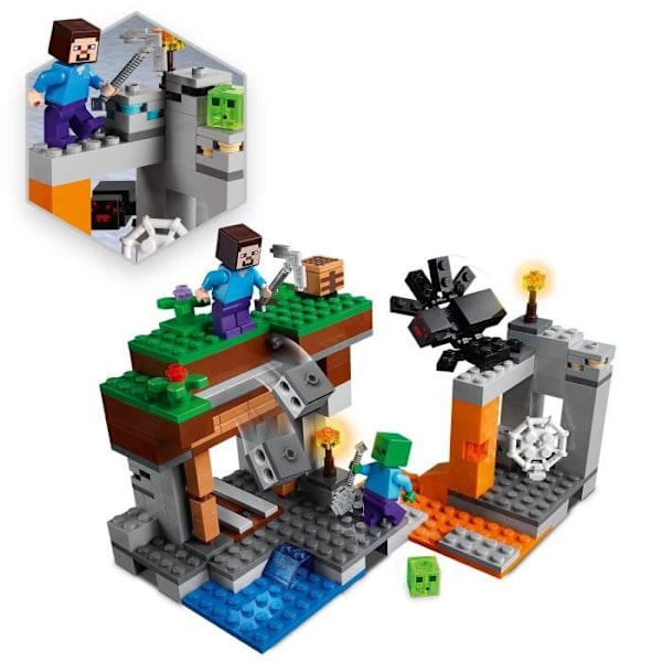 LEGO® Minecraft 21166 The Abandoned Mine Toy med Zombie Cave och Steve Minifigure Grön