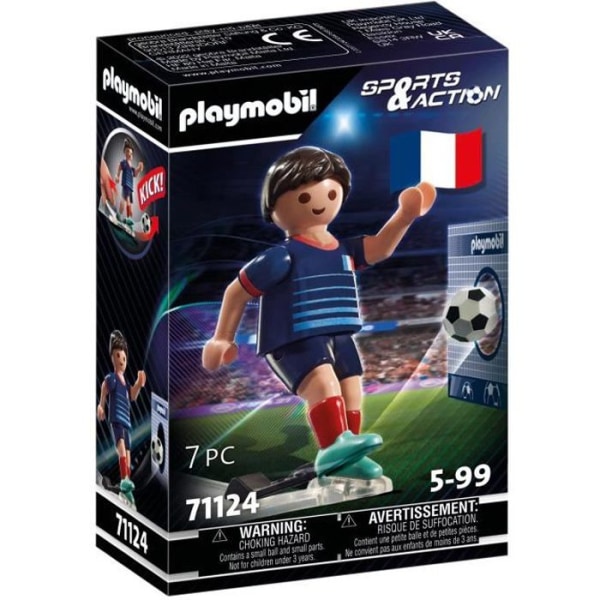 PLAYMOBIL - 71124 - Fransk fotbollsspelare B - Med mål och boll