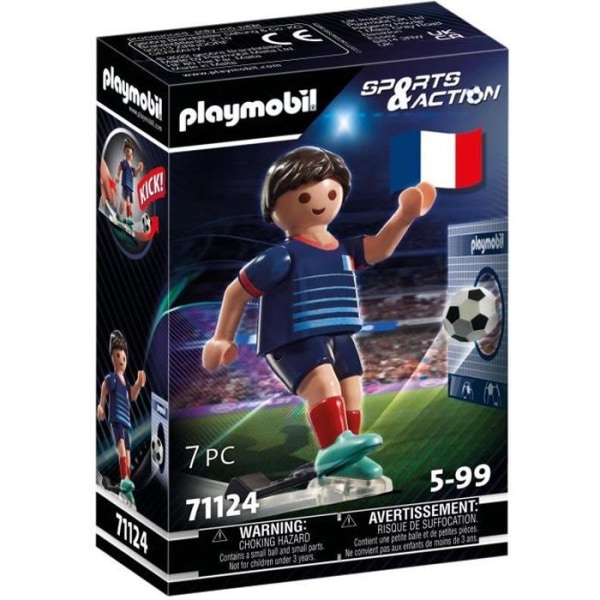 PLAYMOBIL - 71124 - Ranskalainen jalkapalloilija B - maalilla ja pallolla Flerfärgad