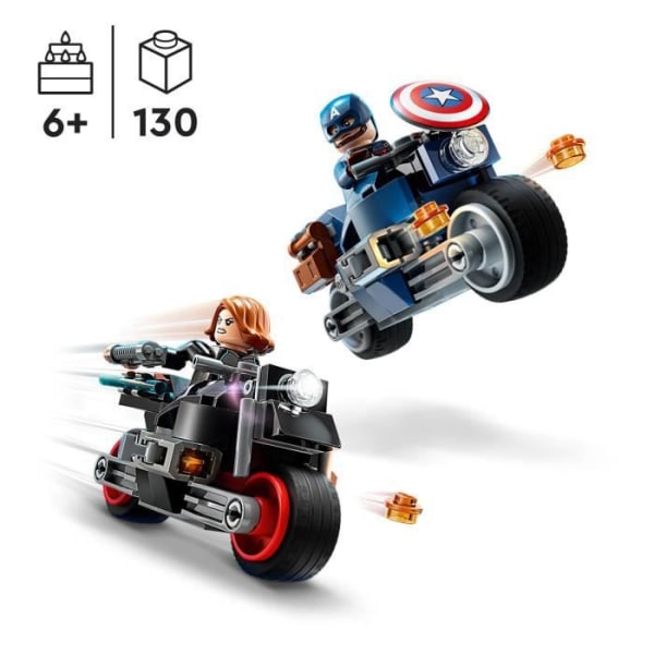 LEGO® Marvel 76260 Black Widow och Captain Americas motorcyklar, Toy Avengers Age of Ultron
