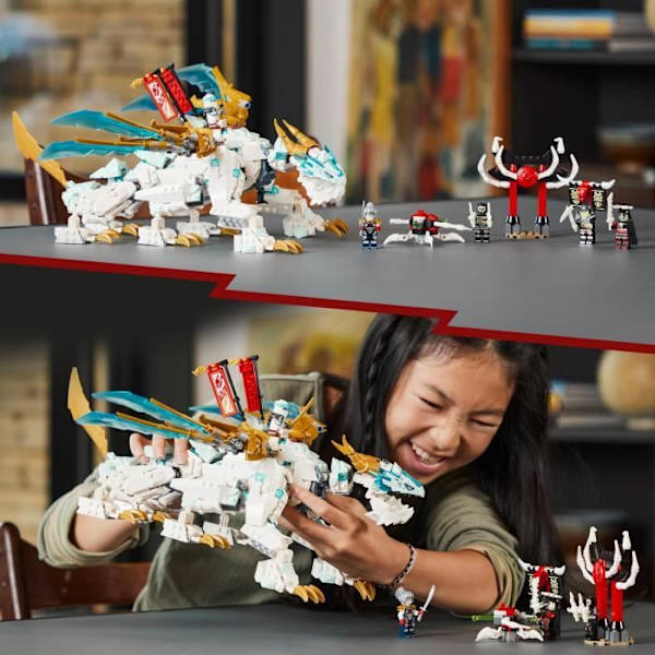 LEGO® NINJAGO 71786 Zanes isdragevæsen, 2-i-1 legetøj, dragefigur og minifigurer Vit