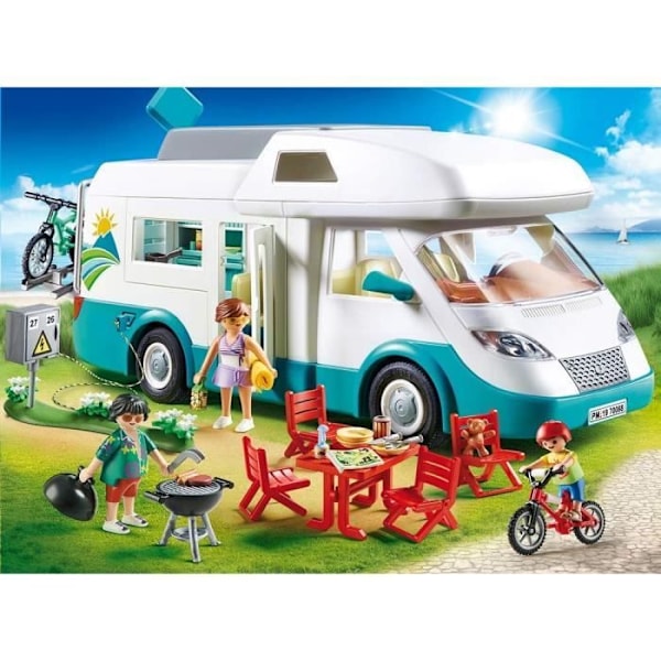 Playmobil 70088 Retkeilyauto ja Perhe, Perhehauskuus, 135 osaa, Leirintäalue Gul