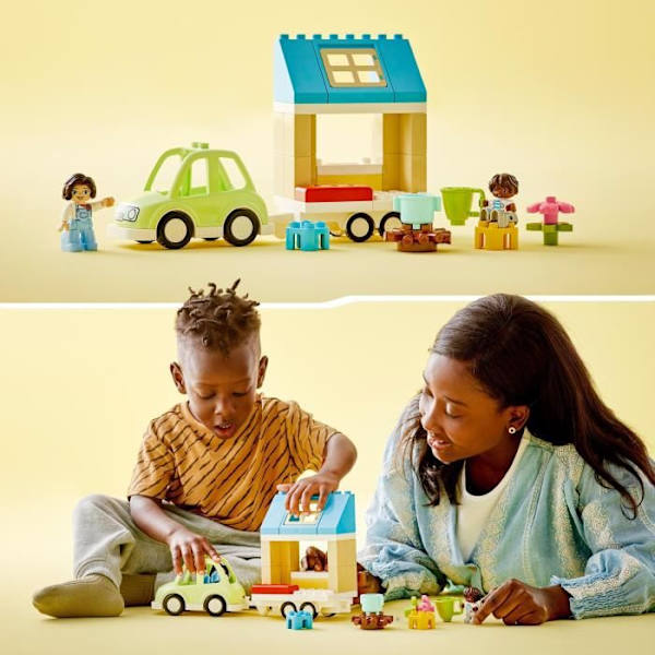 LEGO DUPLO My Town 10986 Familiehjem på hjul - Pædagogisk legetøj med bil og klodser Flerfärgad