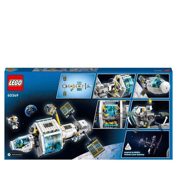 LEGO® 60349 City Lunar -avaruusasema, NASAn inspiroima setti, avaruuslelu, astronautien kanssa, 6-vuotiaat lapset Flerfärgad