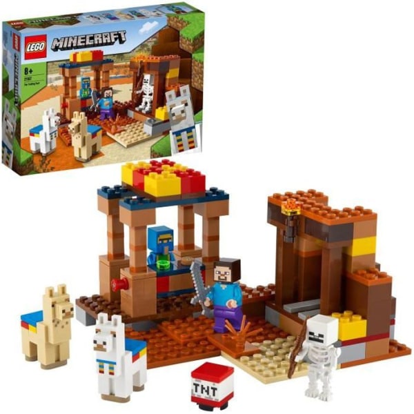LEGO® Minecraft 21167 handelsplatsleksak med minifigurer av Steve, skelett och lama