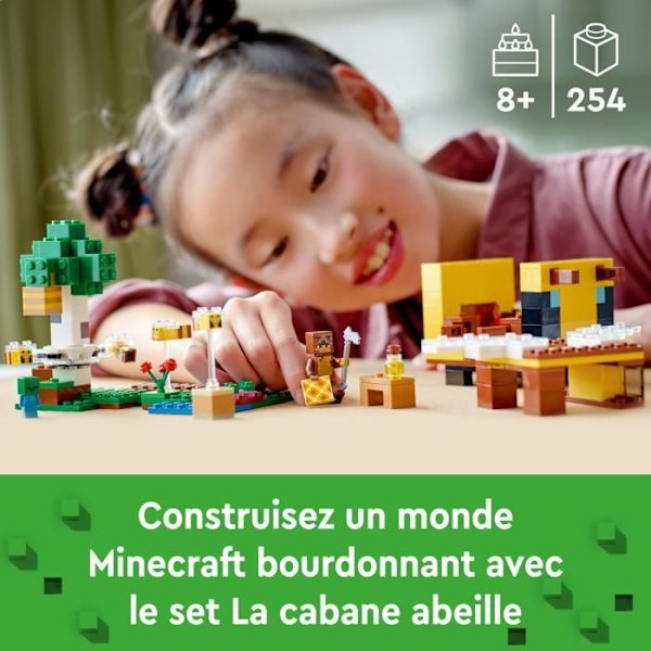 LEGO Minecraft 21241 Bihytten, legetøj, gård med hus, zombie og dyrefigurer Flerfärgad