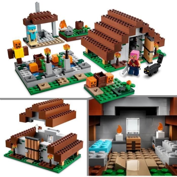 LEGO Minecraft 21190 Den övergivna byn, byggleksak, hus med zombiefigur Flerfärgad