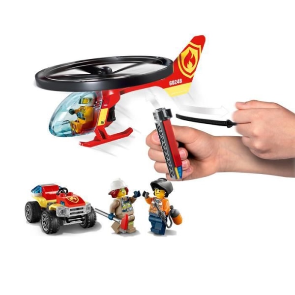 LEGO® City 60248 Brandhelikopterinsats, flygande leksak med fyrhjuling för barn från 5 år