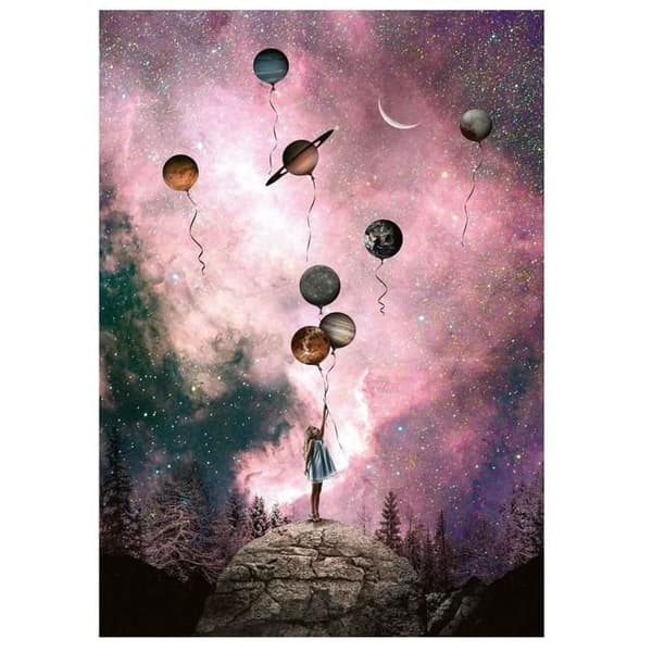 PUZZLE 1000 PALAA : MYSTEERISISET PLANETAT Unik farve