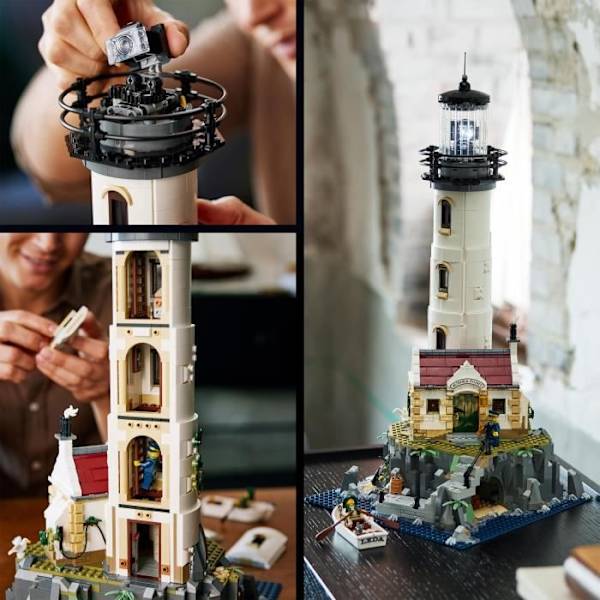 LEGO 21335 Ideas Moottoroitu Majakka, Cdiscountin eksklusiivisuus, Lahjaidea, Kotiaskartelu, sisältäen Merihenkilöfiguureja, Aktiviteetti Flerfärgad
