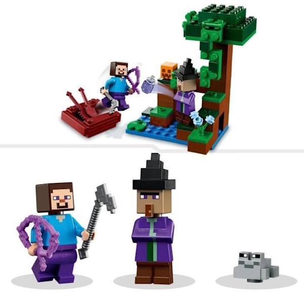 LEGO® Minecraft 21248 kurpitsafarmi, kotilelu Steven ja noidan minihahmoilla Flerfärgad