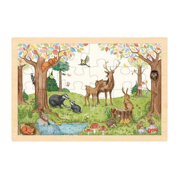 Puu-palapeli - GOKI - Metsässä - 24 kappaletta - 30 x 20 cm - Lapsille