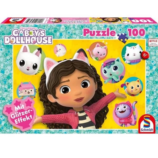 Pussel - SCHMIDT - Gabby's Dollhouse - 100 bitar - Glittrande effekt - 36.1 x 24.3 cm
