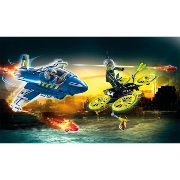 PLAYMOBIL - 70780 - Poliisin suihkukone ja drone - Monivärinen - Sininen - Playmobil City Action Flerfärgad