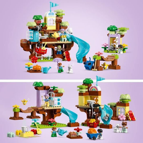 LEGO® DUPLO 10993 Treehouse 3-in-1, opetuslelu 3-vuotiaille ja sitä vanhemmille lapsille, palikoilla Flerfärgad