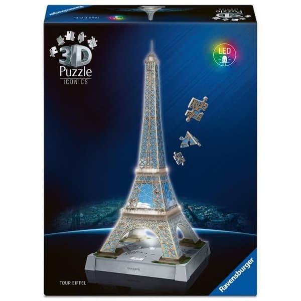Puzzle 3D Ikoner - Oplyst Eiffeltårn