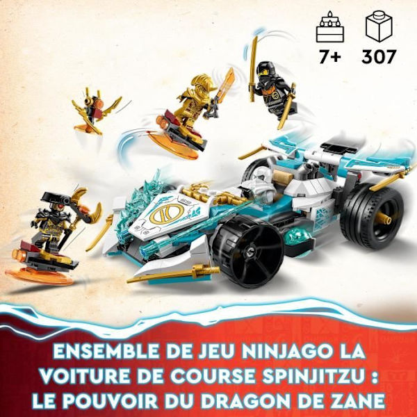 LEGO® NINJAGO 71791 Spinjitzu Race Car: Zane's Dragon Power Toy, barn 7 år Flerfärgad