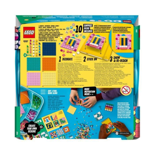 LEGO 41957 DOTS Mega-mängden självhäftande dekorationer, manuell aktivitet, personlig telefondekal, present till flickor pojkar 6