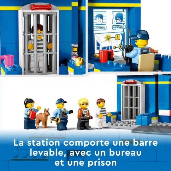 LEGO® City 60370 polisstationsjakt, leksaksbil och motorcykel, fängelse