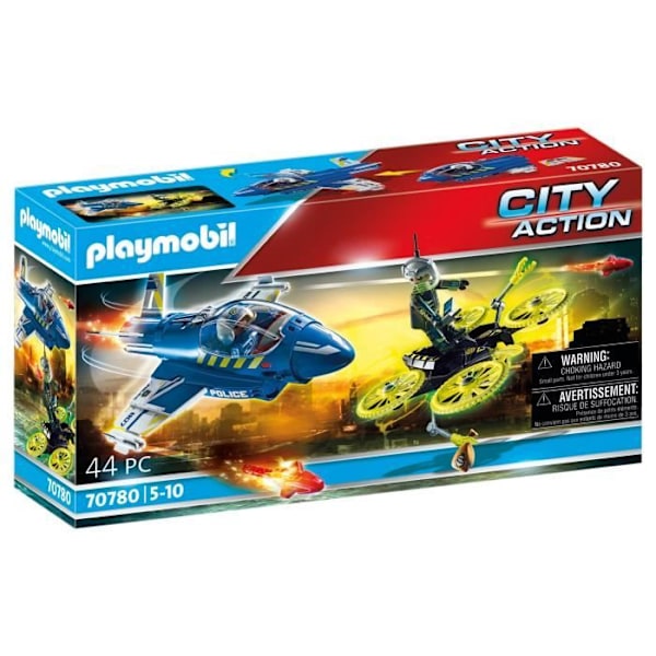 PLAYMOBIL - 70780 - Poliisin suihkukone ja drone - Monivärinen - Sininen - Playmobil City Action Flerfärgad