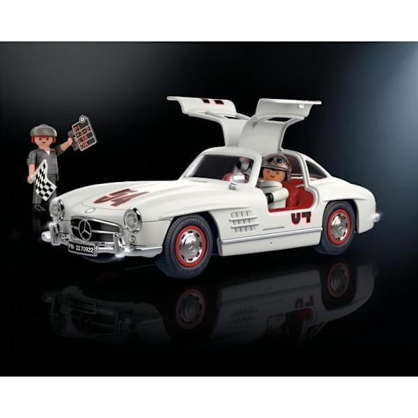 PLAYMOBIL keräilyauto - Mercedes-Benz 300 SL - Lokkisiipiovet - Valkoinen - Klassiset autot Flerfarvet