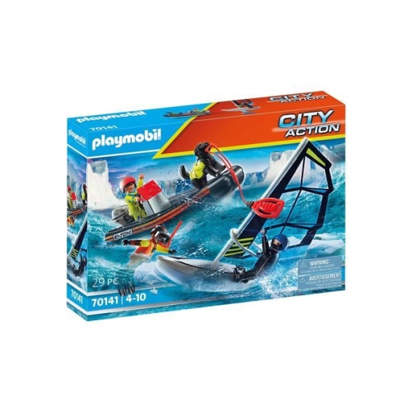 PLAYMOBIL 70141 City Action Miniature Figur Redningsbåd og skateboarder