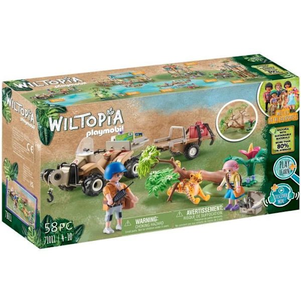 PLAYMOBIL - 71011 - Wiltopia - Pelastusneliö eläimille - Kierrätetyt tai biomateriaalit Flerfärgad