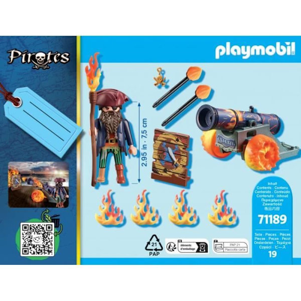 PLAYMOBIL - 71189 - Merirosvo ja tulikanuuna - Seka - Sisäkäyttöön - Lapsi Flerfärgad