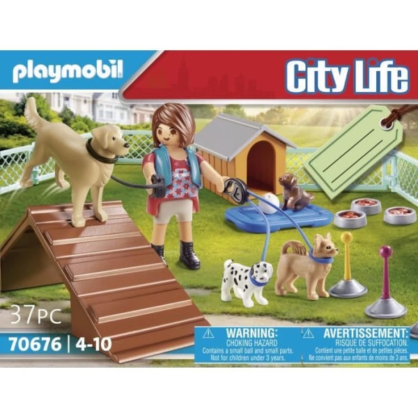 PLAYMOBIL 70676 City life Set Pedagog och hundar, För barn, från 4 år, 37 stycken Blå