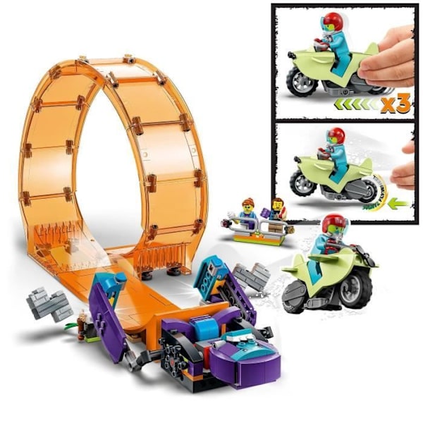 LEGO 60338 City Stuntz Silmukkakuvioituva simpanssi, Stuntz Stuntfiguurit, Stunt-moottoripyörälelu, 7-vuotiaat ja sitä vanhemmat lapset Flerfärgad